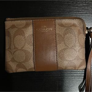 Leather Coach Wristlet Purse